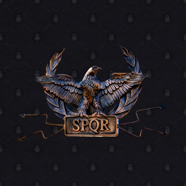 SPQR Senatus Populus Que Romanus Brass Eagle by 8 Fists of Tees